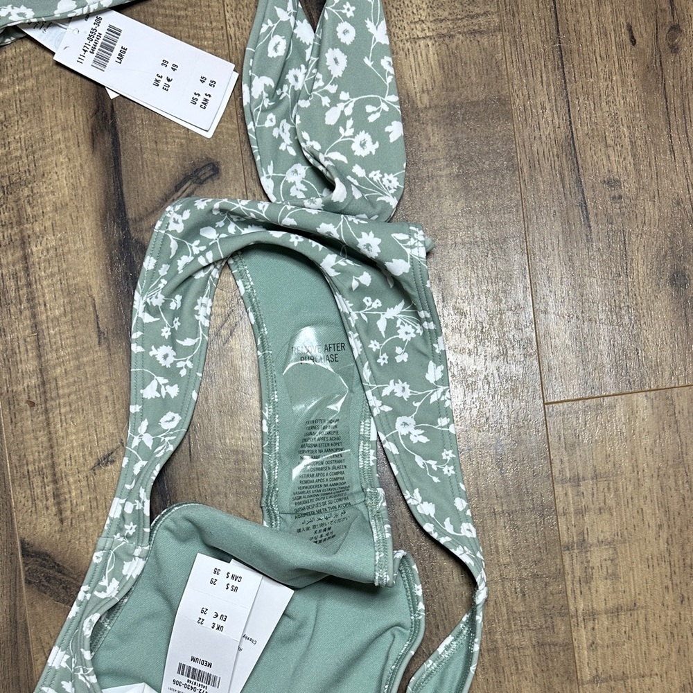 NWT Abercrombie & Fitch Cheeky Floral Green Bikini Set - Picture 4 of 4